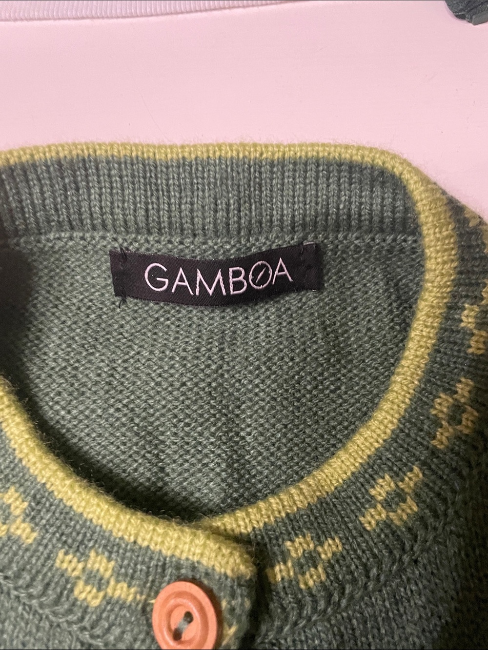 Gamboa Alpaca Wool cardigan made in Peru medium - Picture 3 of 8